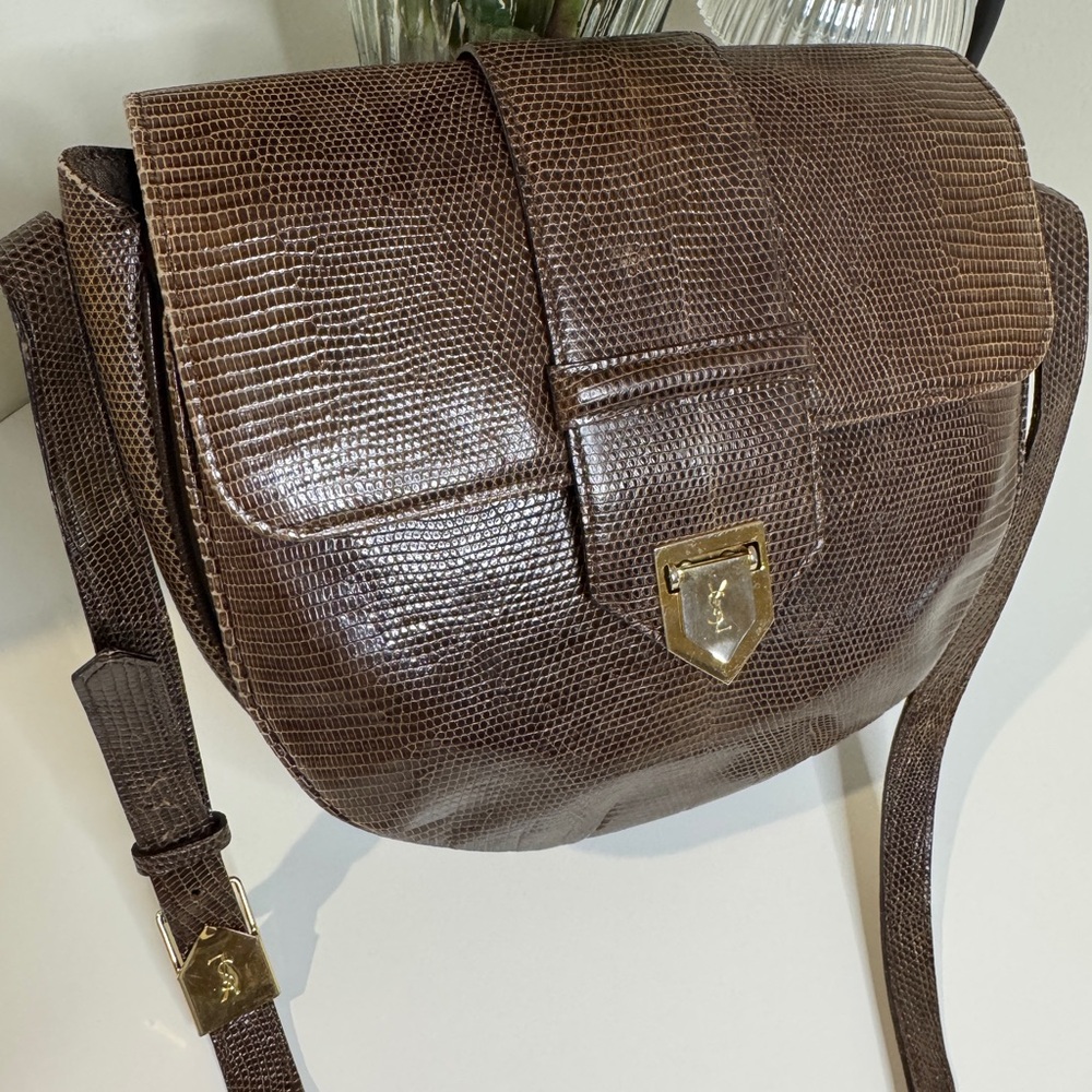 Yves saint Laurent vintage lizard leather shoulder bag